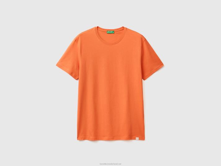 Heren Benetton steenrood t-shirt baksteenrood 4R624502