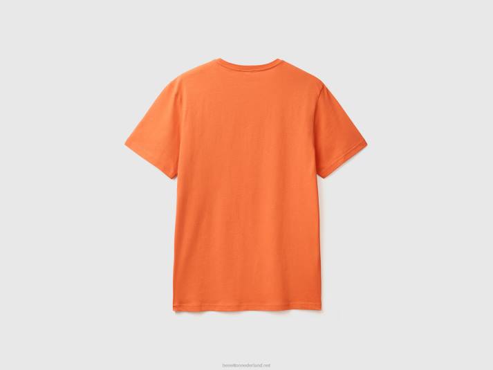 Heren Benetton steenrood t-shirt baksteenrood 4R624502
