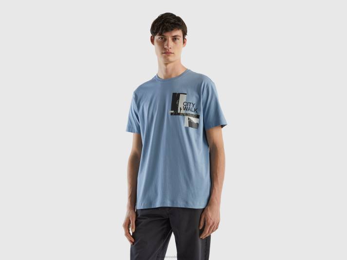 Heren Benetton t-shirt met fotoprint luchtmacht blauw 4R621215