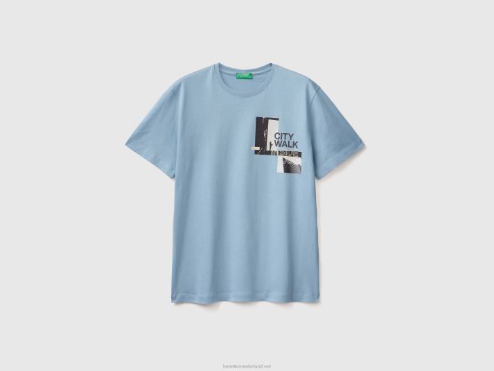 Heren Benetton t-shirt met fotoprint luchtmacht blauw 4R621215