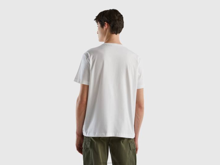 Heren Benetton t-shirt met fotoprint wit 4R624479