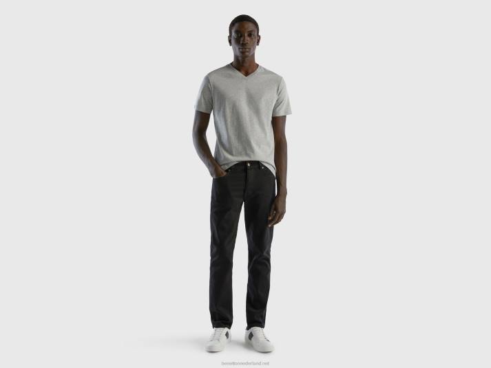 Heren Benetton t-shirt van langvezelig katoen lichtgrijs 4R621261
