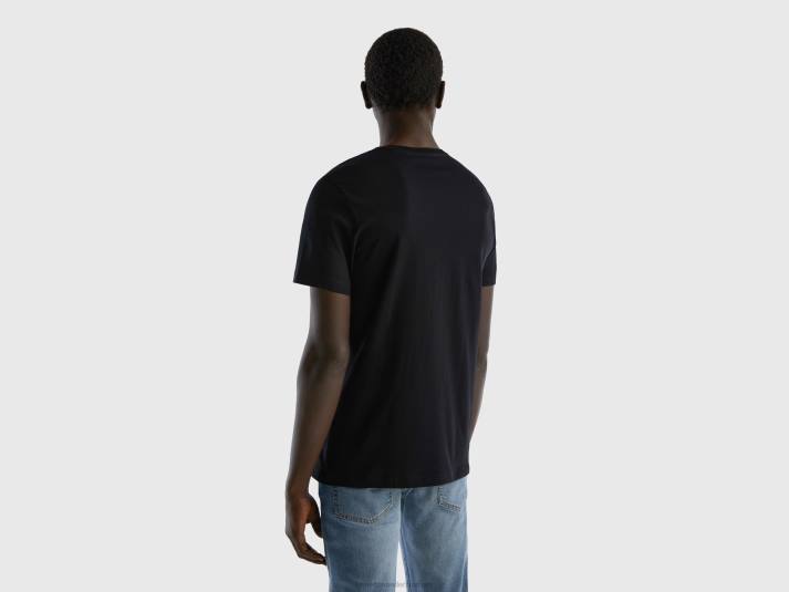 Heren Benetton t-shirt van langvezelig katoen zwart 4R621262