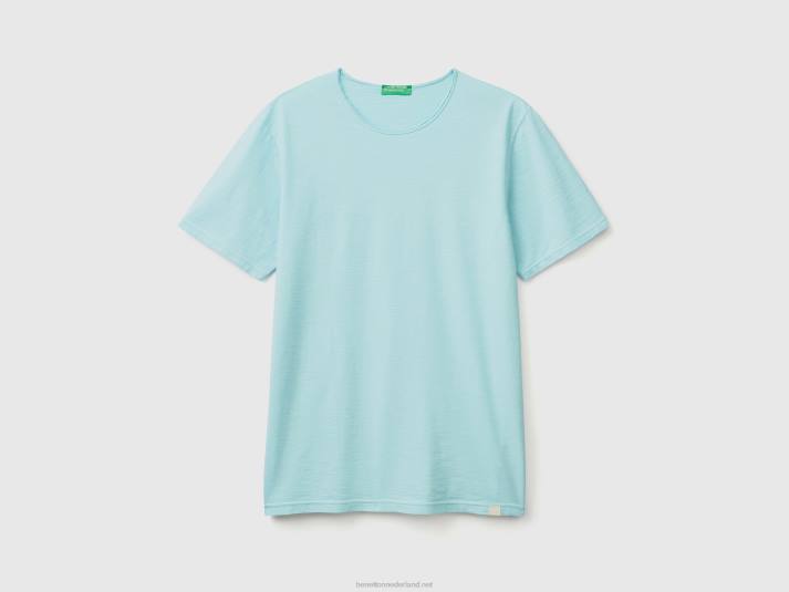 Heren Benetton turkoois t-shirt van slubkatoen turkoois 4R624484