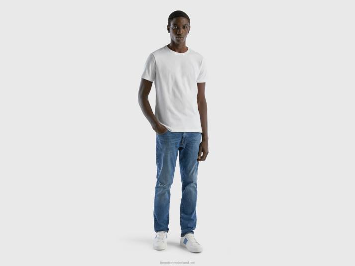 Heren Benetton wit T-shirt wit 4R621298