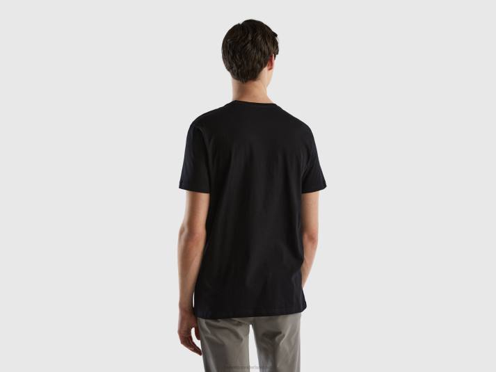 Heren Benetton zwart T-shirt zwart 4R621286