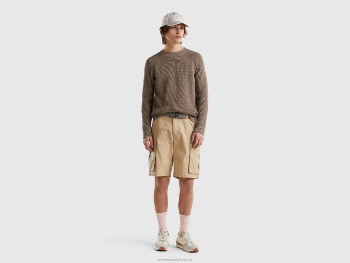 Heren Benetton Trui van 100% katoen met ronde hals duif grijs 4R621148
