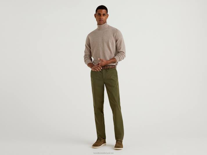 Heren Benetton duifgrijze coltrui van zuivere merinowol duif grijs 4R626037