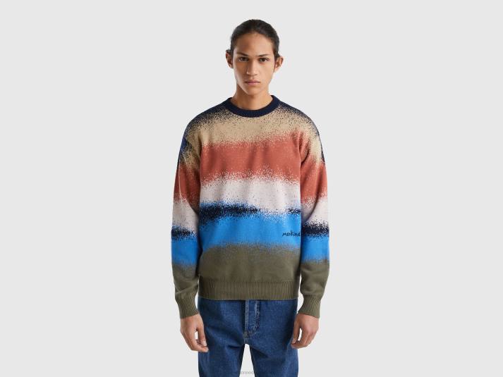 Heren Benetton sweater met spray paint effect print veelkleurig 4R621143