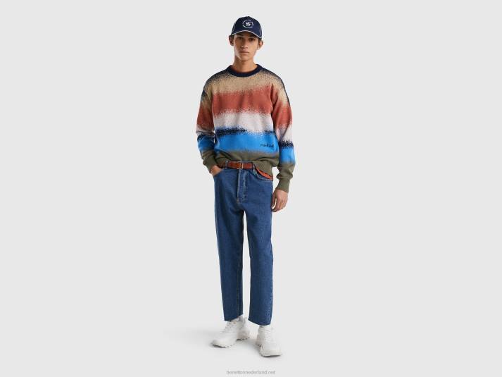 Heren Benetton sweater met spray paint effect print veelkleurig 4R621143