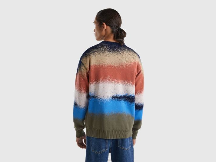 Heren Benetton sweater met spray paint effect print veelkleurig 4R624361