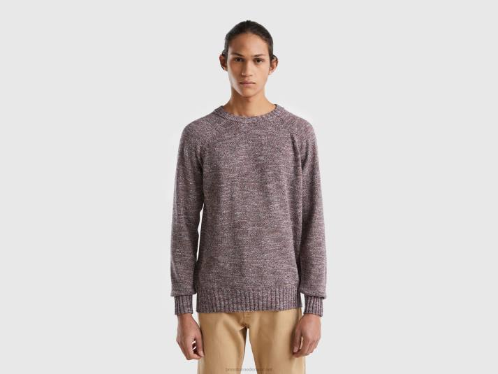 Heren Benetton trui met ronde hals van een katoenmix groente 4R621137