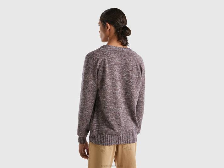 Heren Benetton trui met ronde hals van een katoenmix groente 4R624358