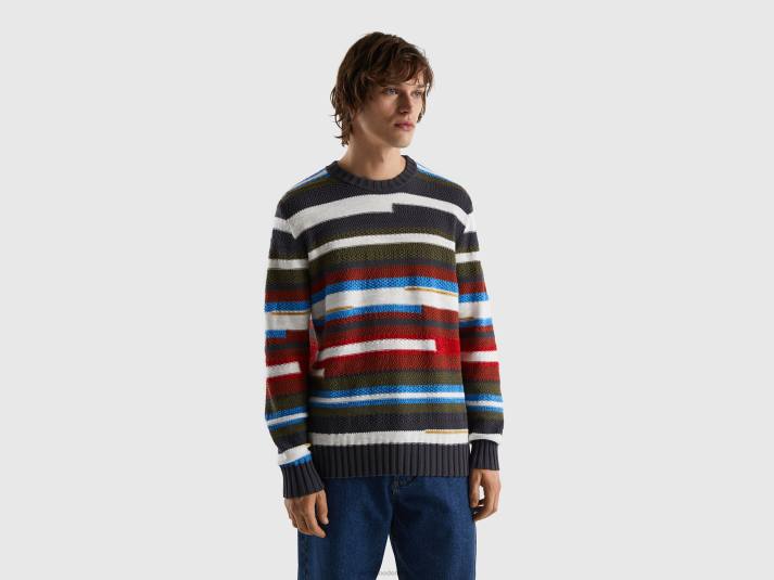 Heren Benetton trui met veelkleurige strepen veelkleurig 4R621112