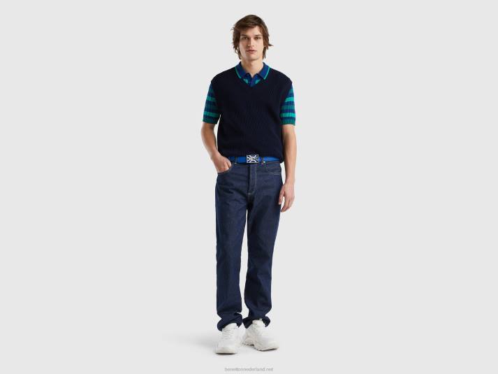 Heren Benetton vest van puur katoen donkerblauw 4R621147
