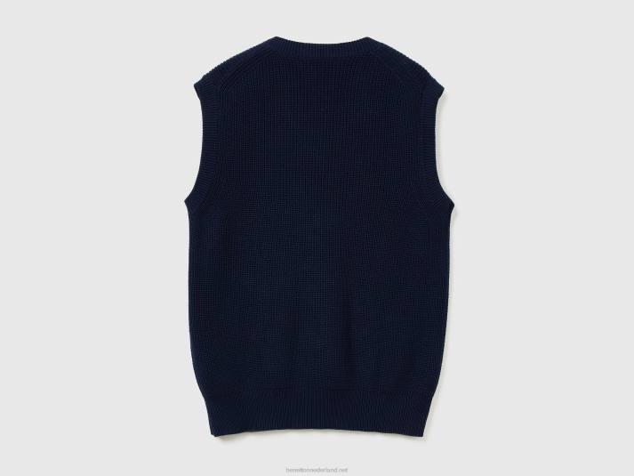Heren Benetton vest van puur katoen donkerblauw 4R621147