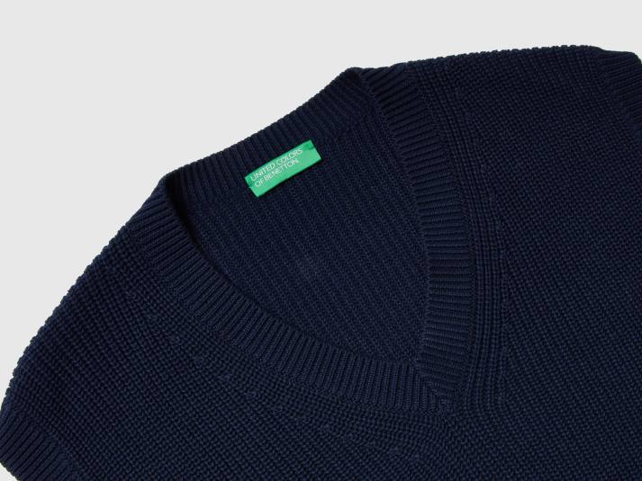 Heren Benetton vest van puur katoen donkerblauw 4R621147
