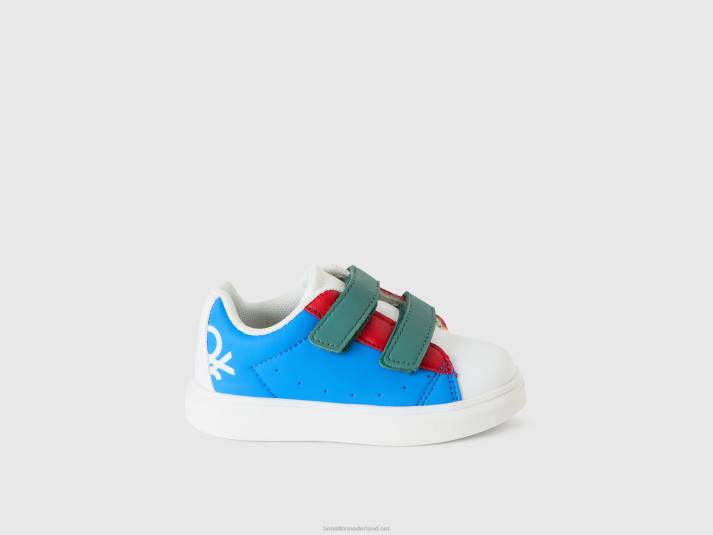 kinderen Benetton lage veterschoenen met bandjes veelkleurig 4R622408