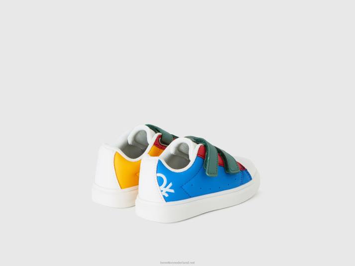 kinderen Benetton lage veterschoenen met bandjes veelkleurig 4R622408