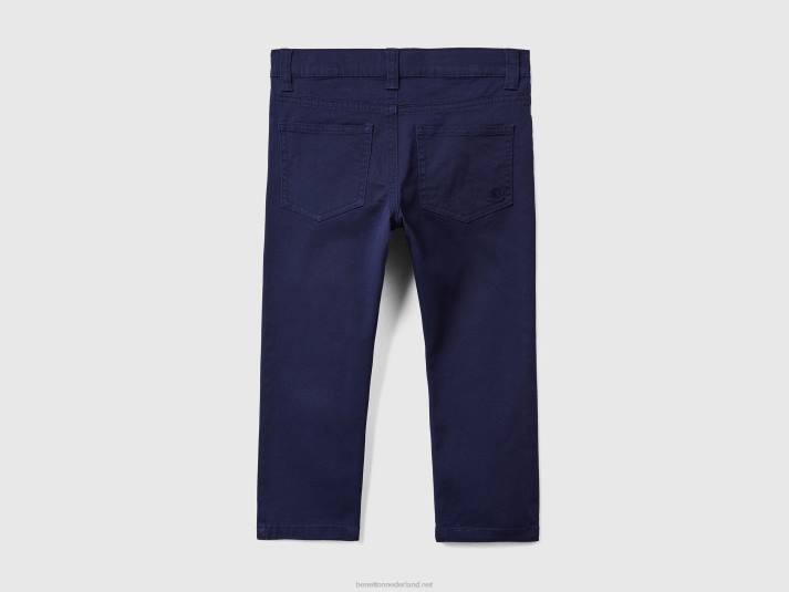 kinderen Benetton 5-pocket slim fit broek donkerblauw 4R622382