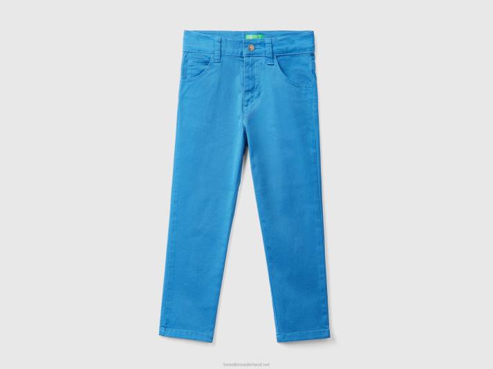 kinderen Benetton 5-pocket slim fit broek helderblauw 4R622360