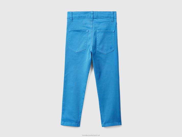kinderen Benetton 5-pocket slim fit broek helderblauw 4R622360