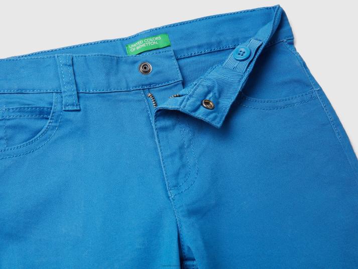 kinderen Benetton 5-pocket slim fit broek helderblauw 4R622360