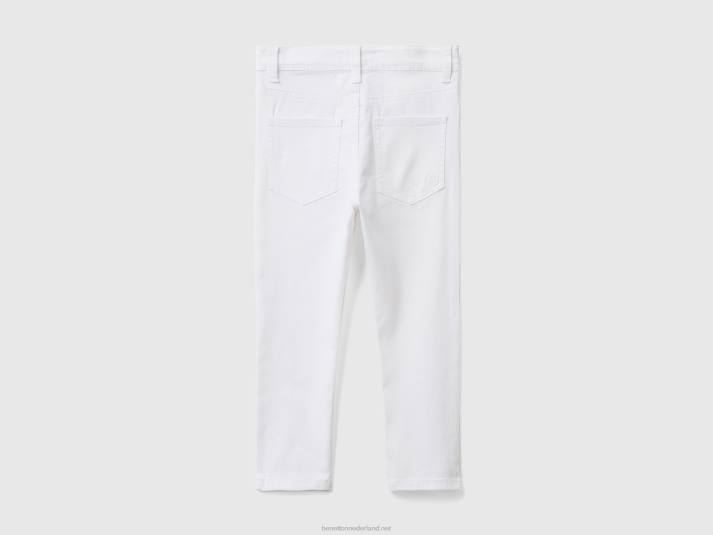 kinderen Benetton 5-pocket slim fit broek wit 4R622389