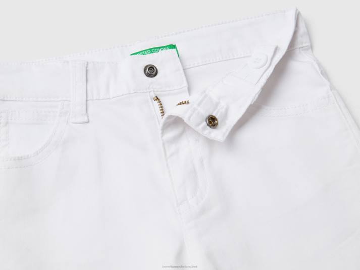 kinderen Benetton 5-pocket slim fit broek wit 4R622389