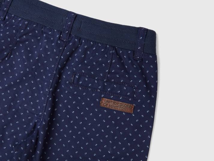 kinderen Benetton Short met micropatroon en trekkoord blauw 4R622387