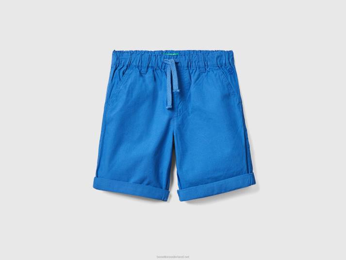 kinderen Benetton Short van 100% katoen met trekkoord helderblauw 4R622371