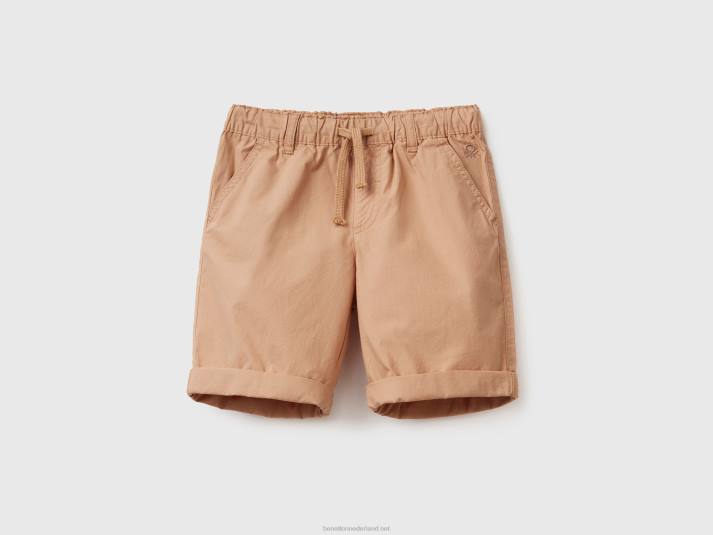 kinderen Benetton Short van 100% katoen met trekkoord kameel 4R622351