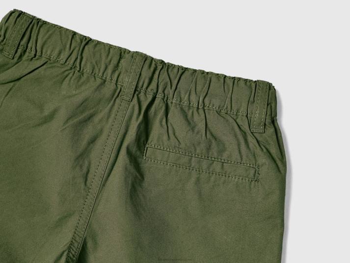 kinderen Benetton Short van 100% katoen met trekkoord militair groen 4R622376