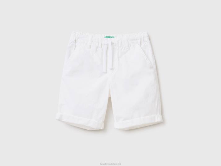 kinderen Benetton Short van 100% katoen met trekkoord wit 4R622348