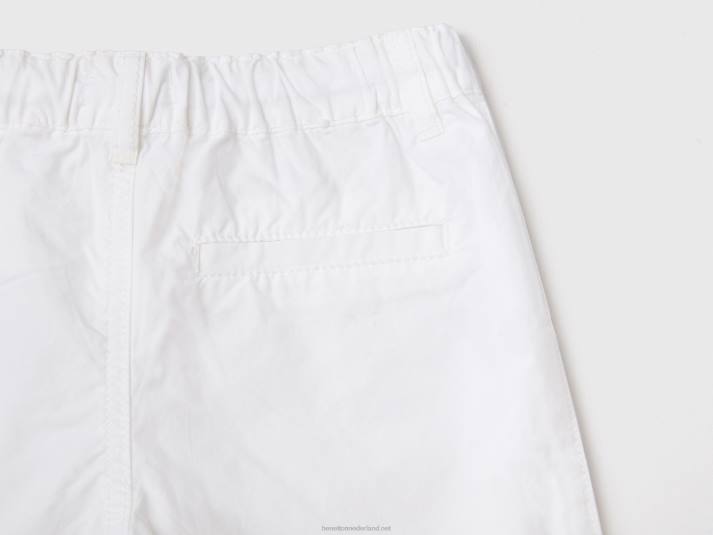 kinderen Benetton Short van 100% katoen met trekkoord wit 4R622348