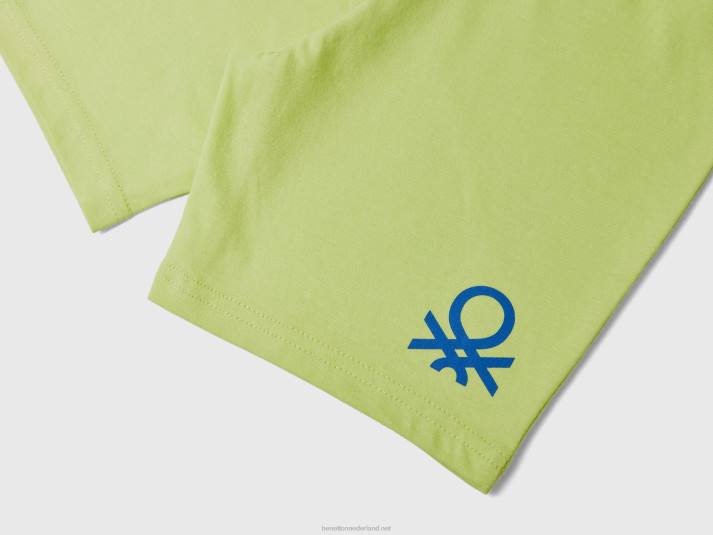 kinderen Benetton bermuda's van jersey Neon groen 4R622357