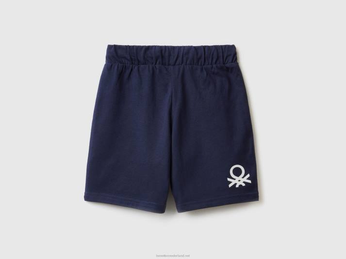kinderen Benetton bermuda's van jersey donkerblauw 4R622370