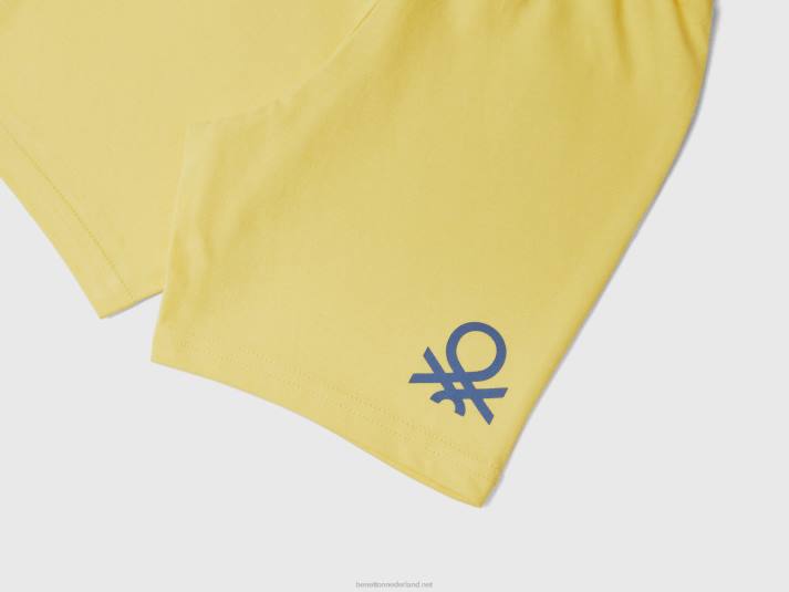kinderen Benetton bermuda's van jersey geel 4R622392