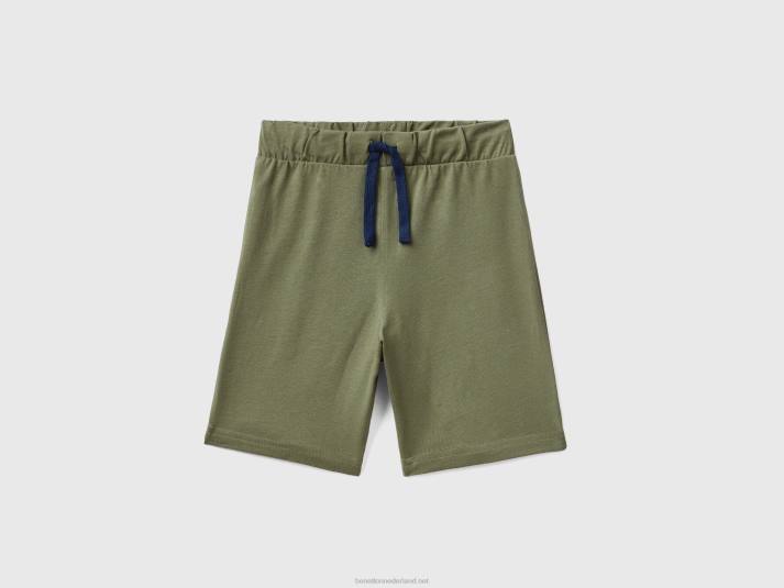 kinderen Benetton bermuda's van jersey militair groen 4R622365
