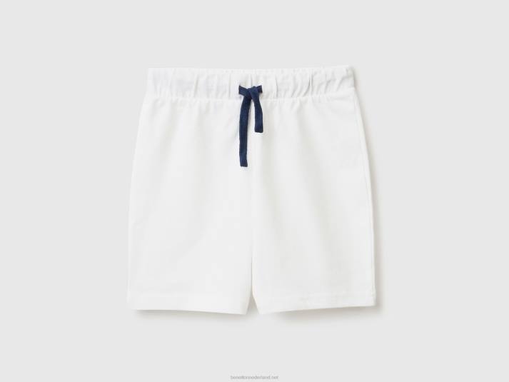 kinderen Benetton bermuda's van jersey wit 4R622362