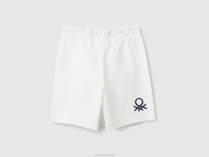 kinderen Benetton bermuda's van jersey wit 4R622362