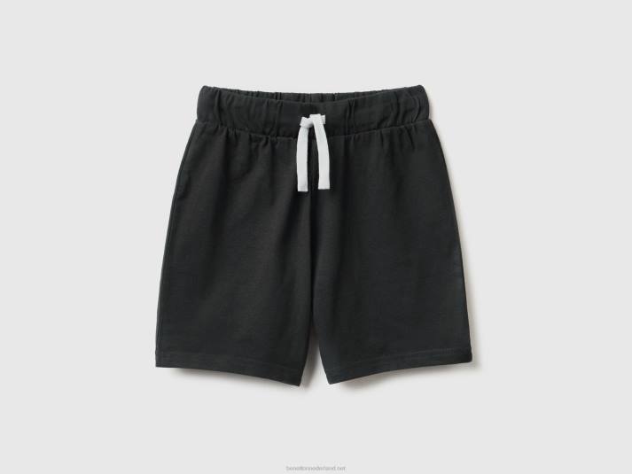 kinderen Benetton bermuda's van jersey zwart 4R622388