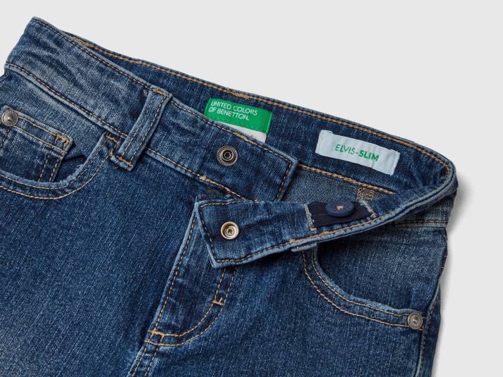 kinderen Benetton "eco-recycle" slim fit jeans donkerblauw 4R622401