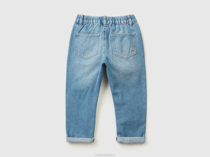 kinderen Benetton jeans met maxizakken van 100% katoen blauw 4R622390