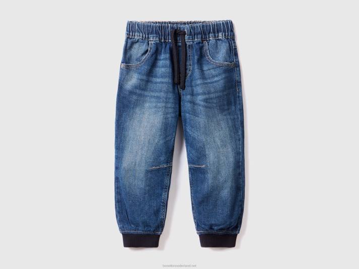 kinderen Benetton joggingbroek van stretchdenim blauw 4R622378