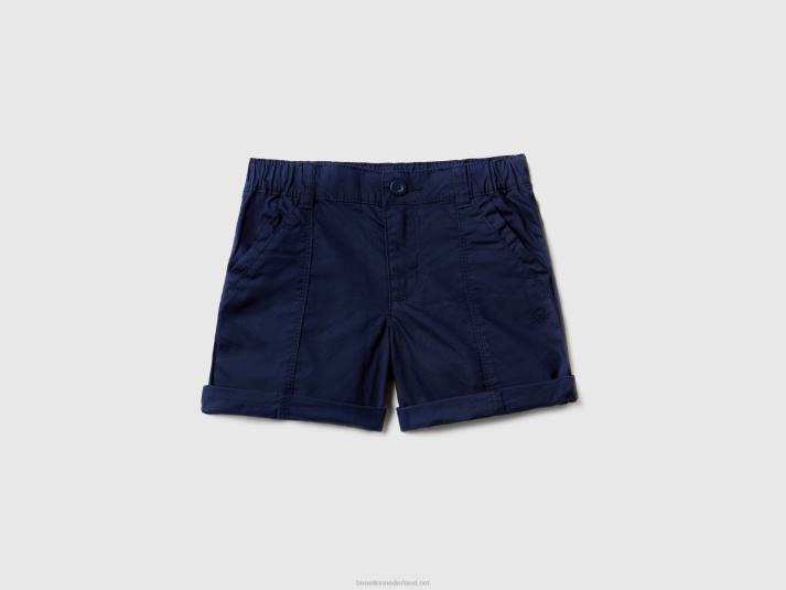 kinderen Benetton korte broek van lichtgewicht katoen donkerblauw 4R622374