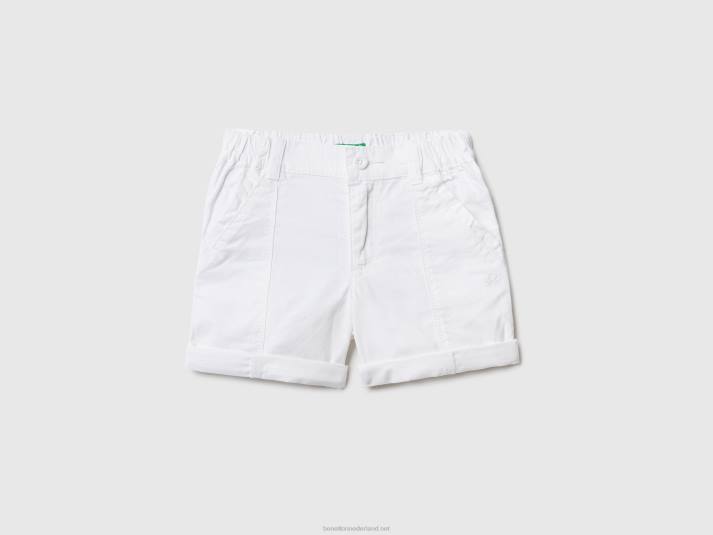 kinderen Benetton korte broek van lichtgewicht katoen wit 4R625180
