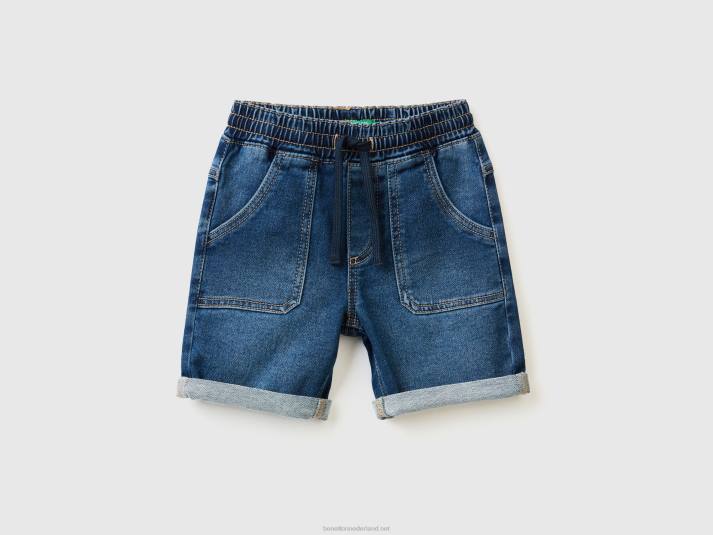 kinderen Benetton korte broek van stretchdenim blauw 4R622354