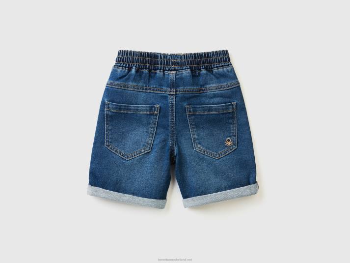 kinderen Benetton korte broek van stretchdenim blauw 4R622354