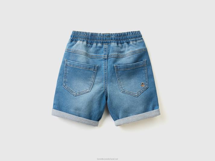 kinderen Benetton korte broek van stretchdenim lichtblauw 4R622398